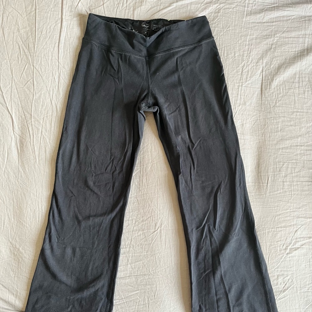 Black jogging pants flared legs